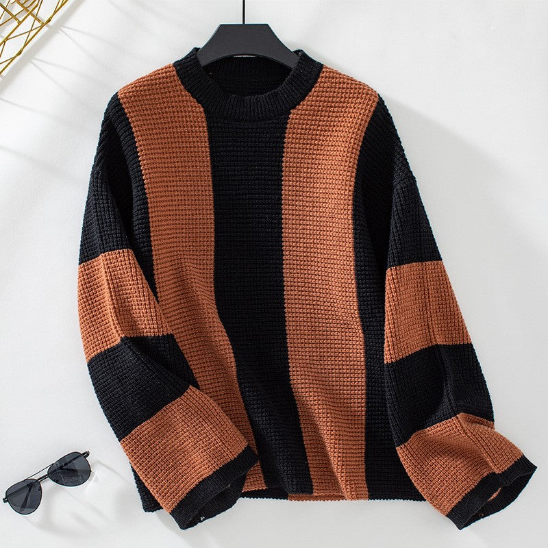 Sunset Stripes Knit Pullover - Vibrant Color Palette & Cozy Comfort - TrendySix